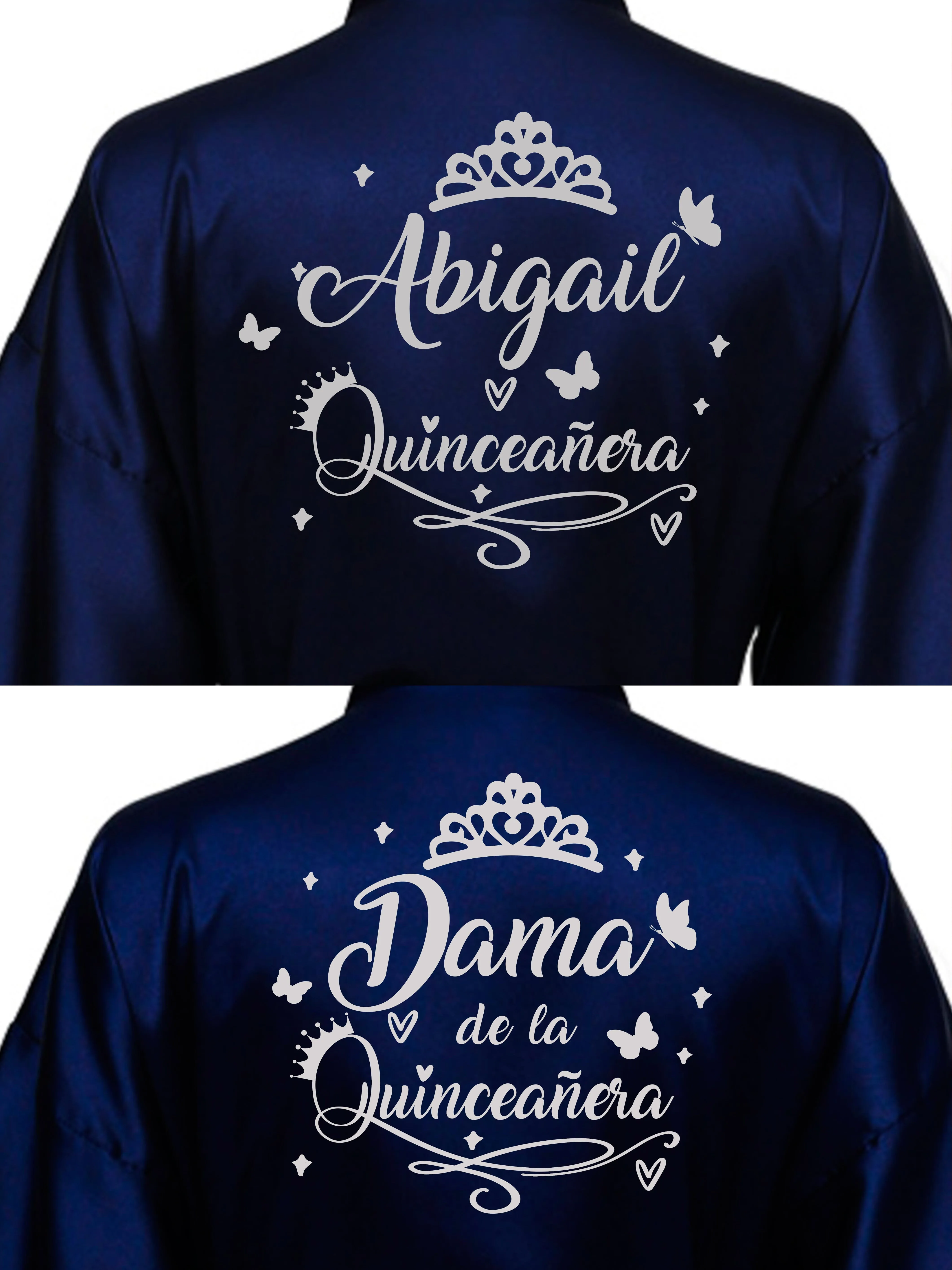 2 Batas quinceanera Navy blue with Silver