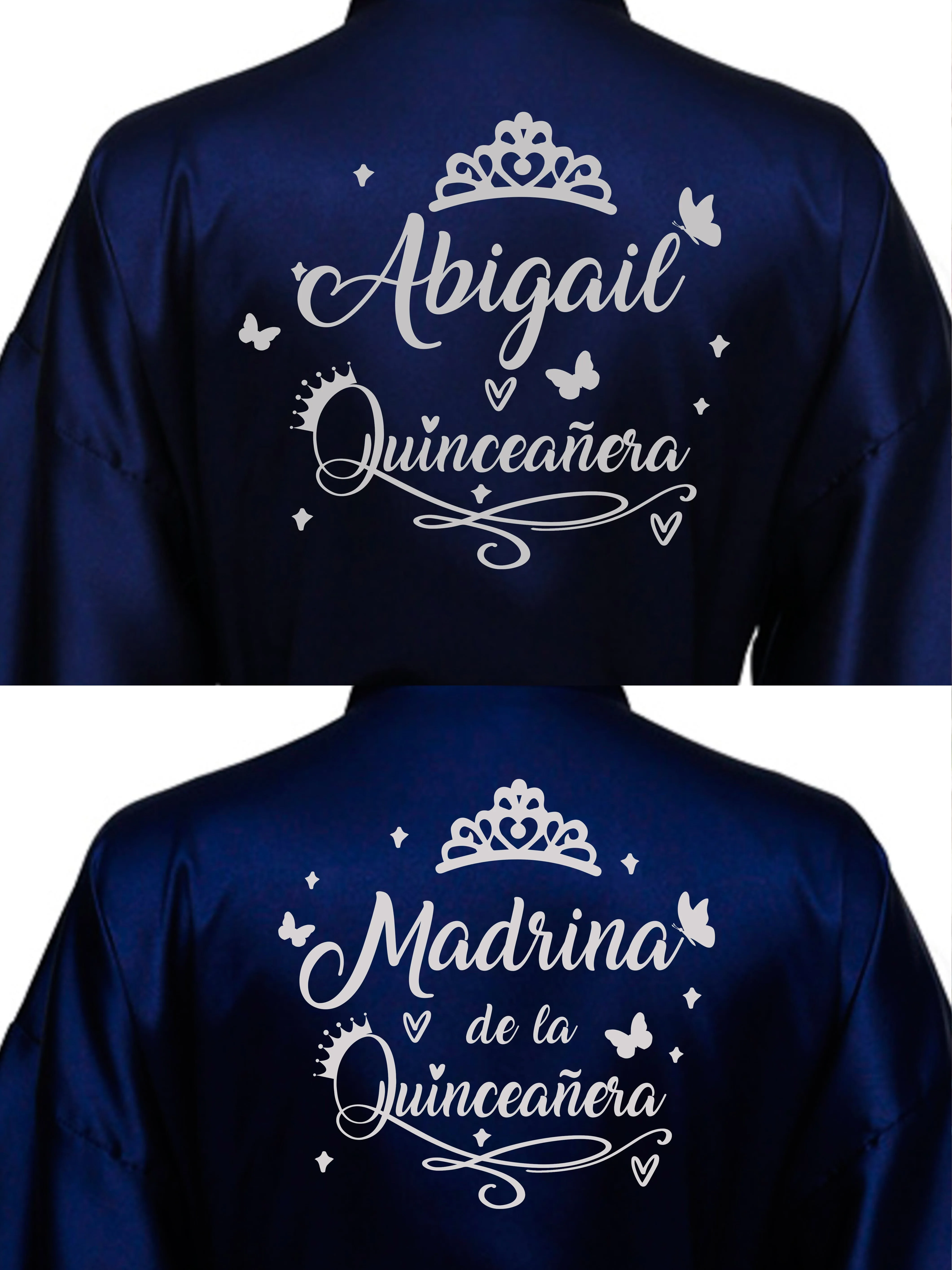 2 Batas quinceanera Navy blue with Silver