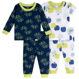 4-Piece Baby Boys Apples Pajamas Sets