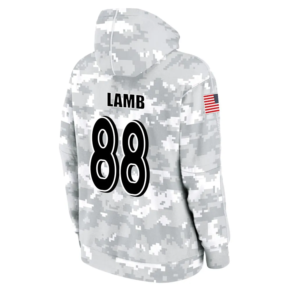 #88 Lamb Salute to Players Hoodie Dallas Cowboys Fashion Fan Hoodies Fall Fleece Tops American Football Fan Gifts