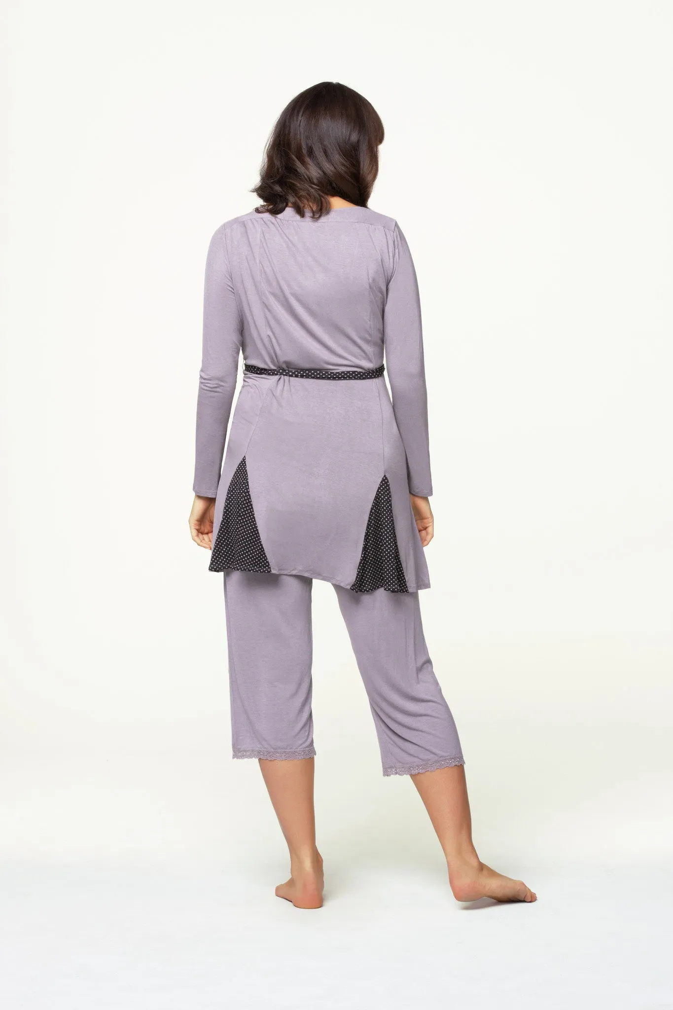 Apple Crumble Grey Maternity Robe - Cake