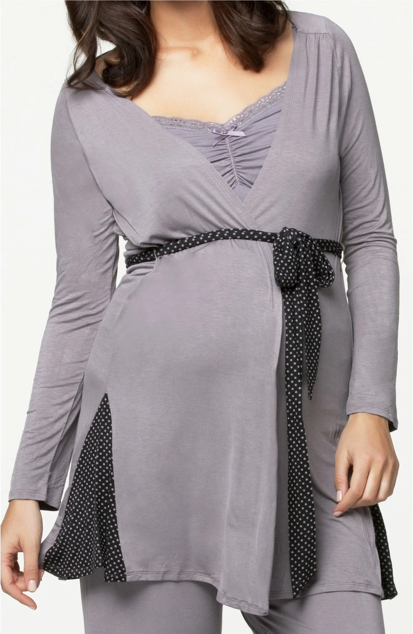 Apple Crumble Grey Maternity Robe - Cake