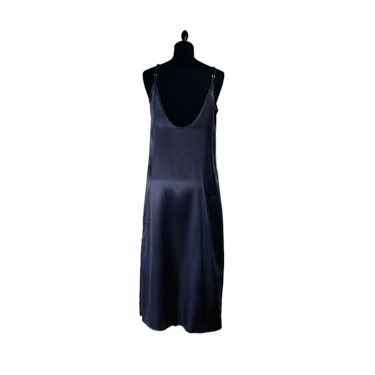 Black Pure Mulberry Silk Long Nightdress