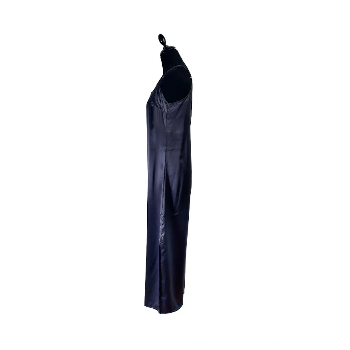 Black Pure Mulberry Silk Long Nightdress