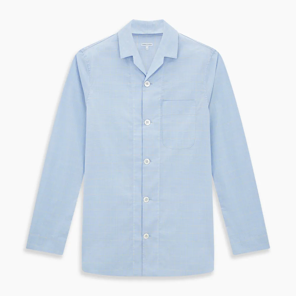 Blue Prince of Wales Check Pyjama Shirt