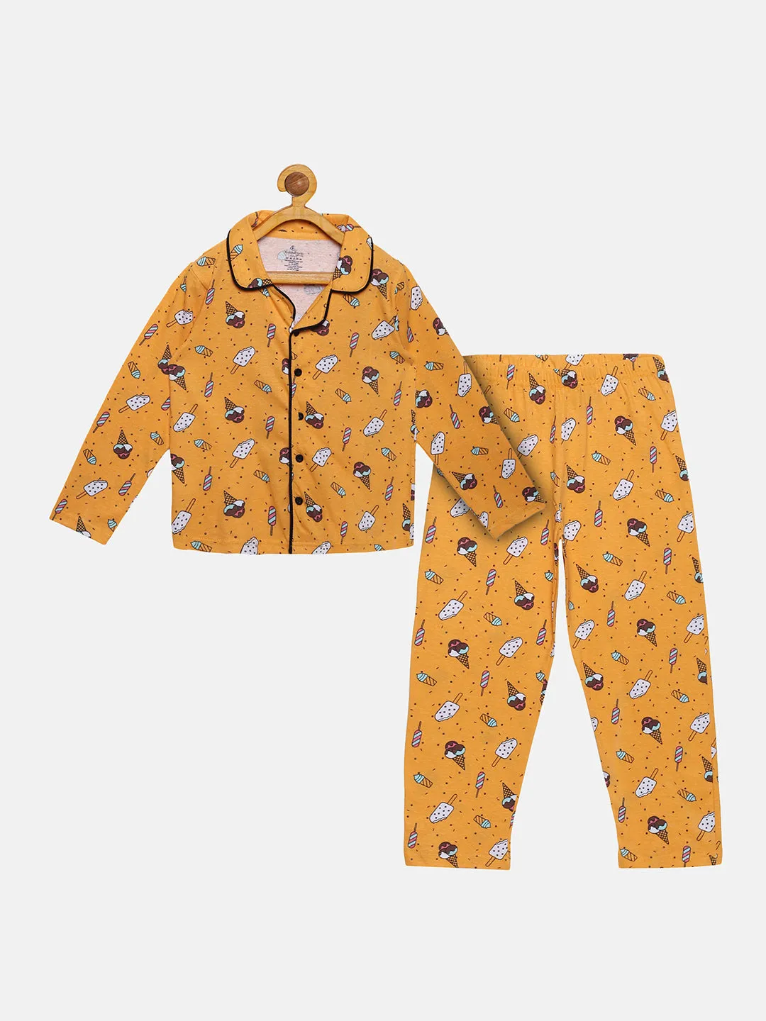 Boys Aop Print Shirt & Pyjama Night Set