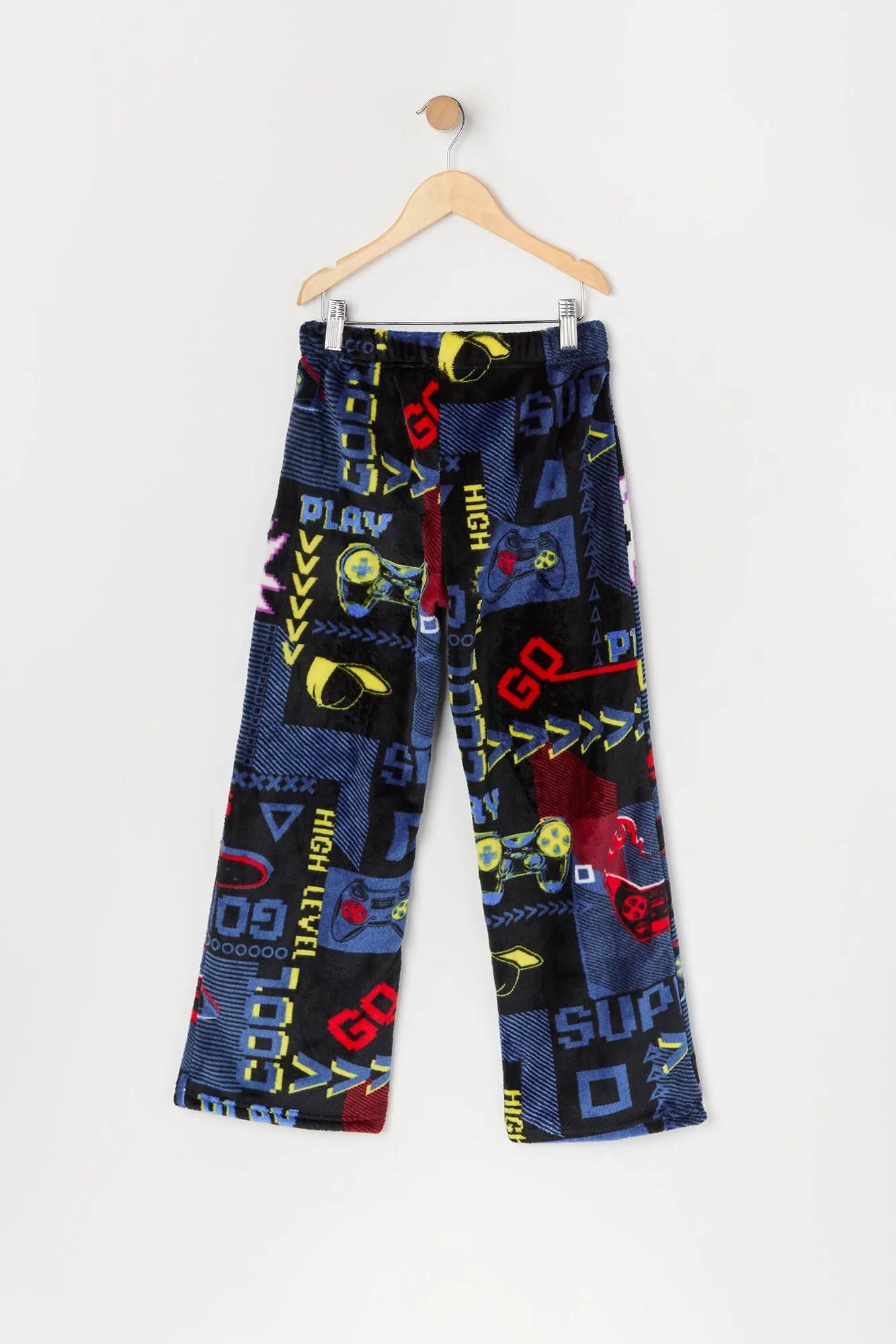 Boys Gamer Print Plush Pajama Pant