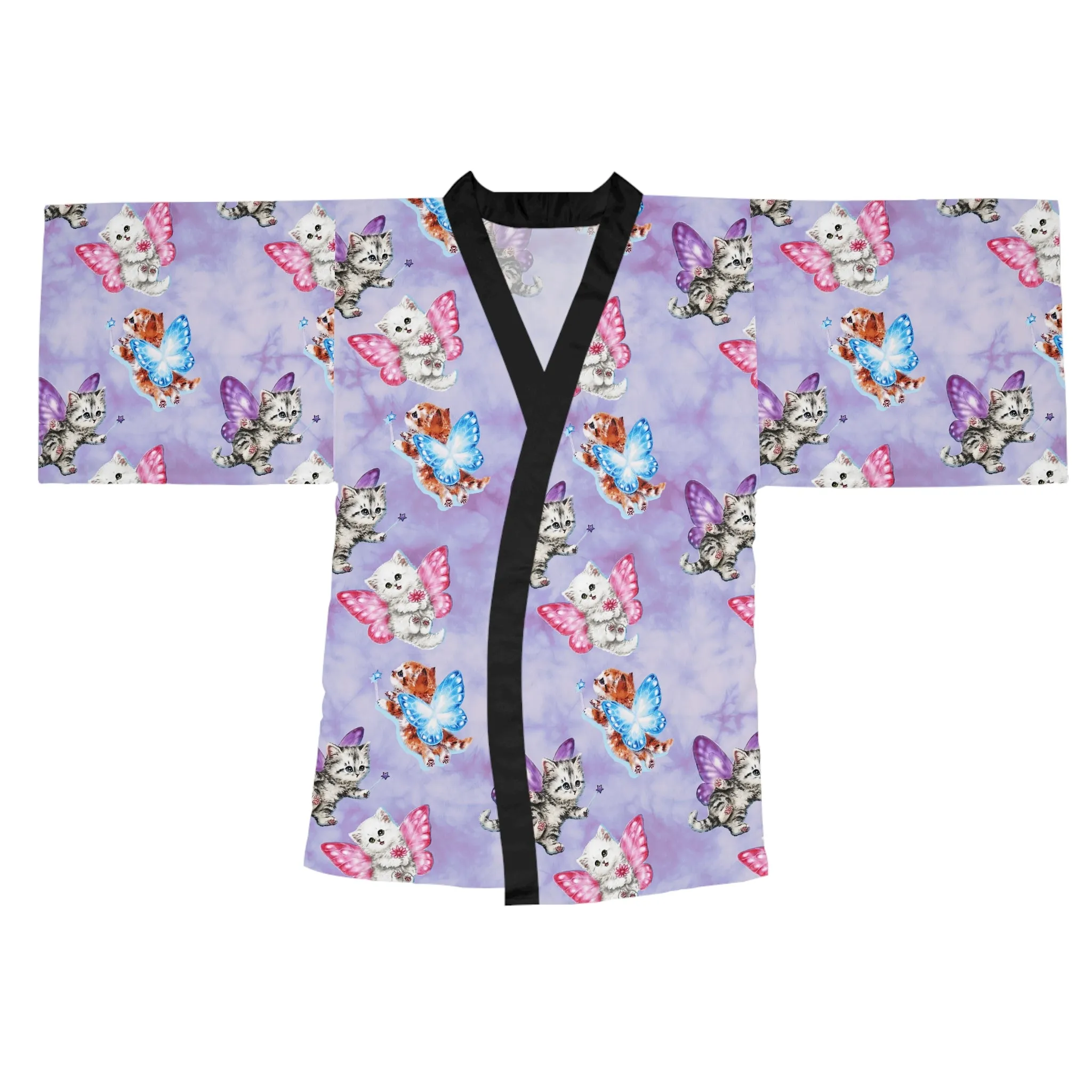 Butterfly Kitten  Kimono Robe