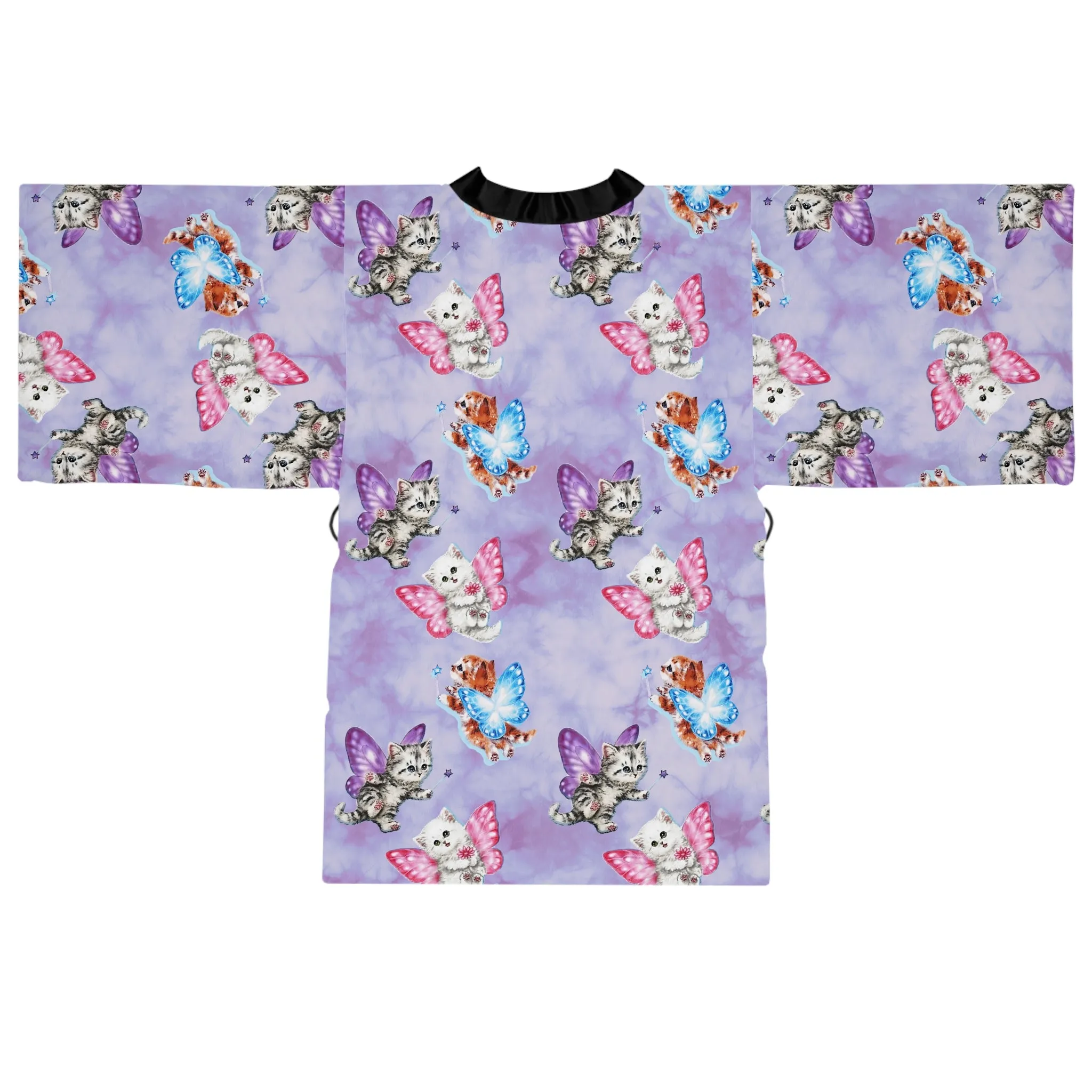 Butterfly Kitten  Kimono Robe