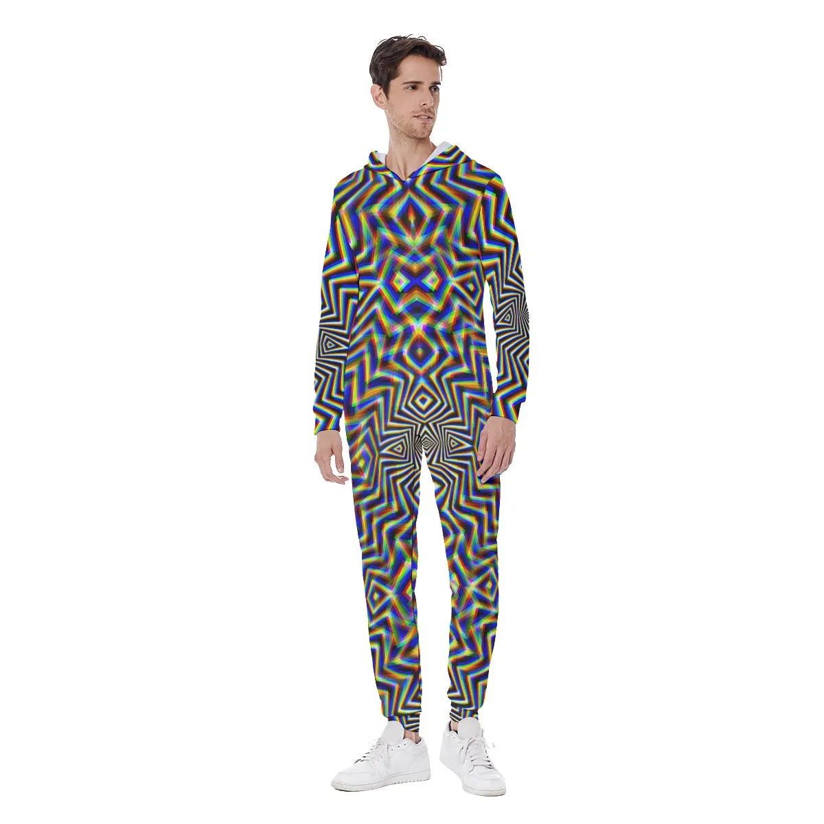 Chromadelic Men's Hooded Jumpsuit / Bodysuit / Onesie