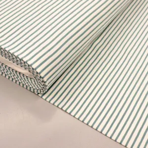 Cotton Stripe Jersey - Duck Egg Blue and Ecru