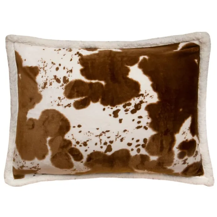 Cowhide Sherpa Lodge Blanket Set