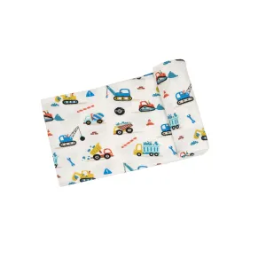 Crayon Construction Trucks Bamboo Swaddle Blanket