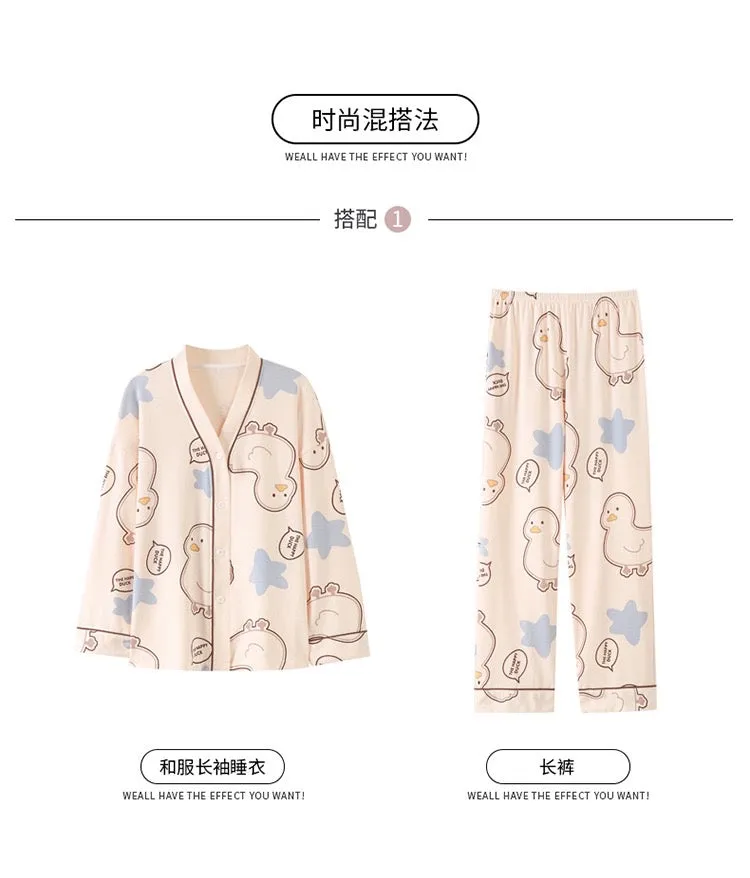 Duck Cotton 7-Piece Pajama Set