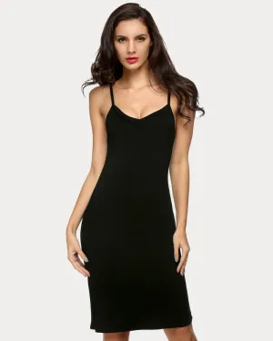 Full Slips Nightgown V Neck Dress