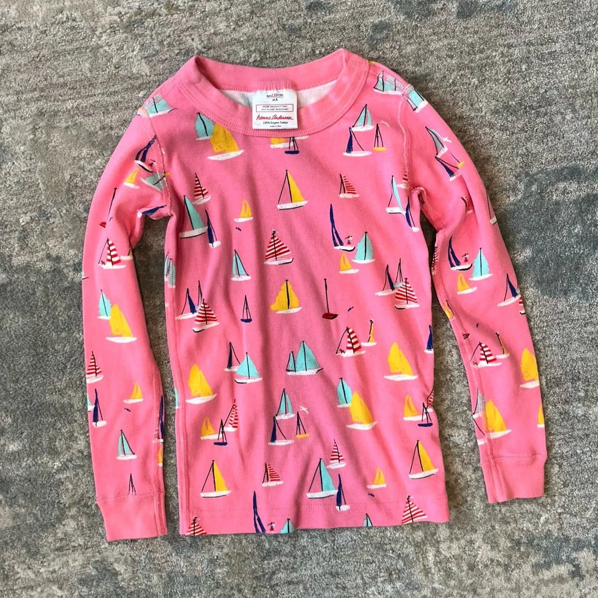 Hanna Andersson Pink Sailboat Pajamas 110 cm 5T