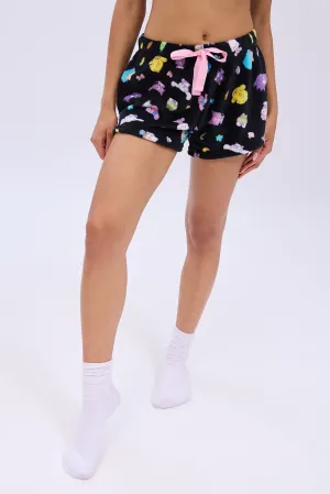 Hello Kitty Printed Plush Pajama Shorts