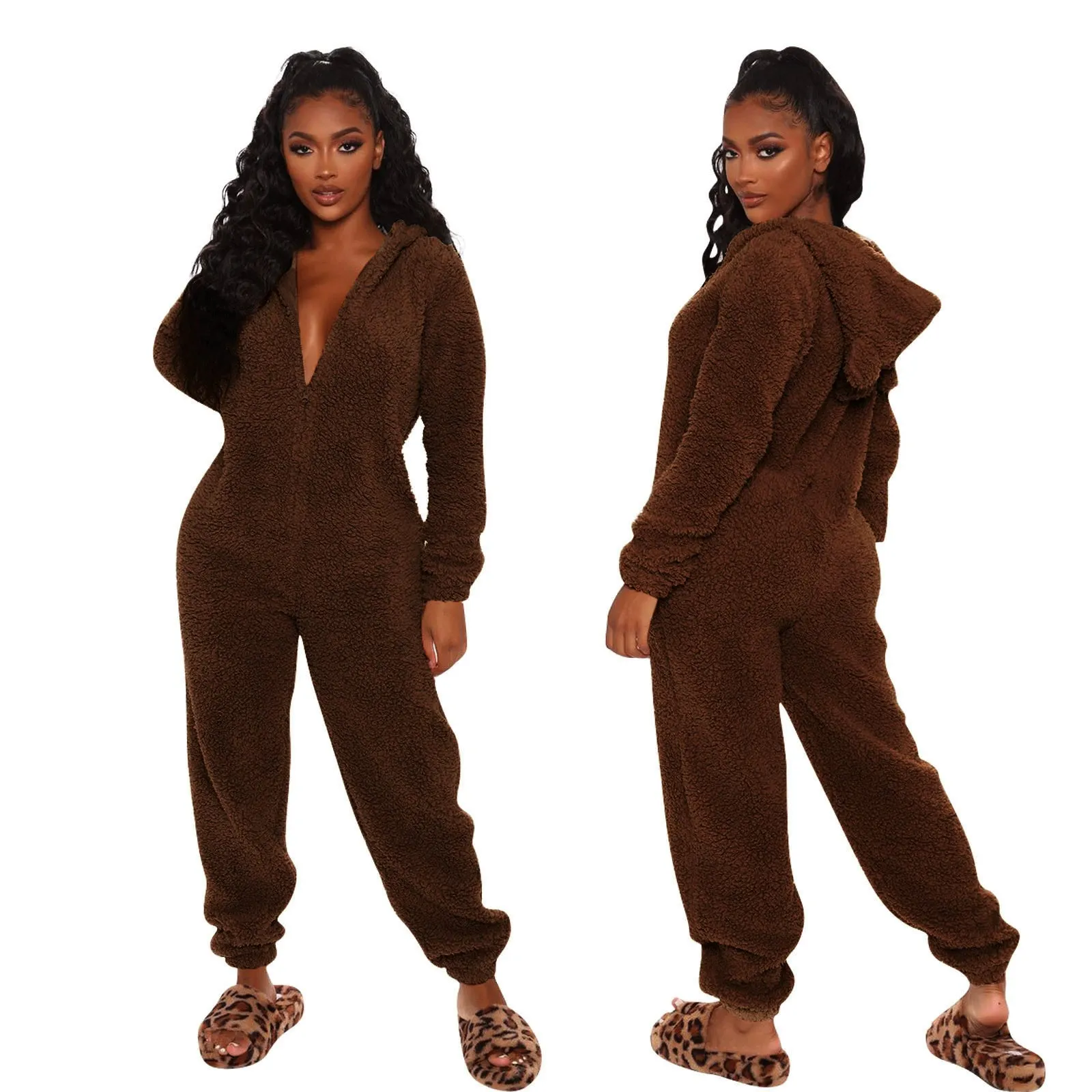 Hooded Casual Jumpsuit Pajamas