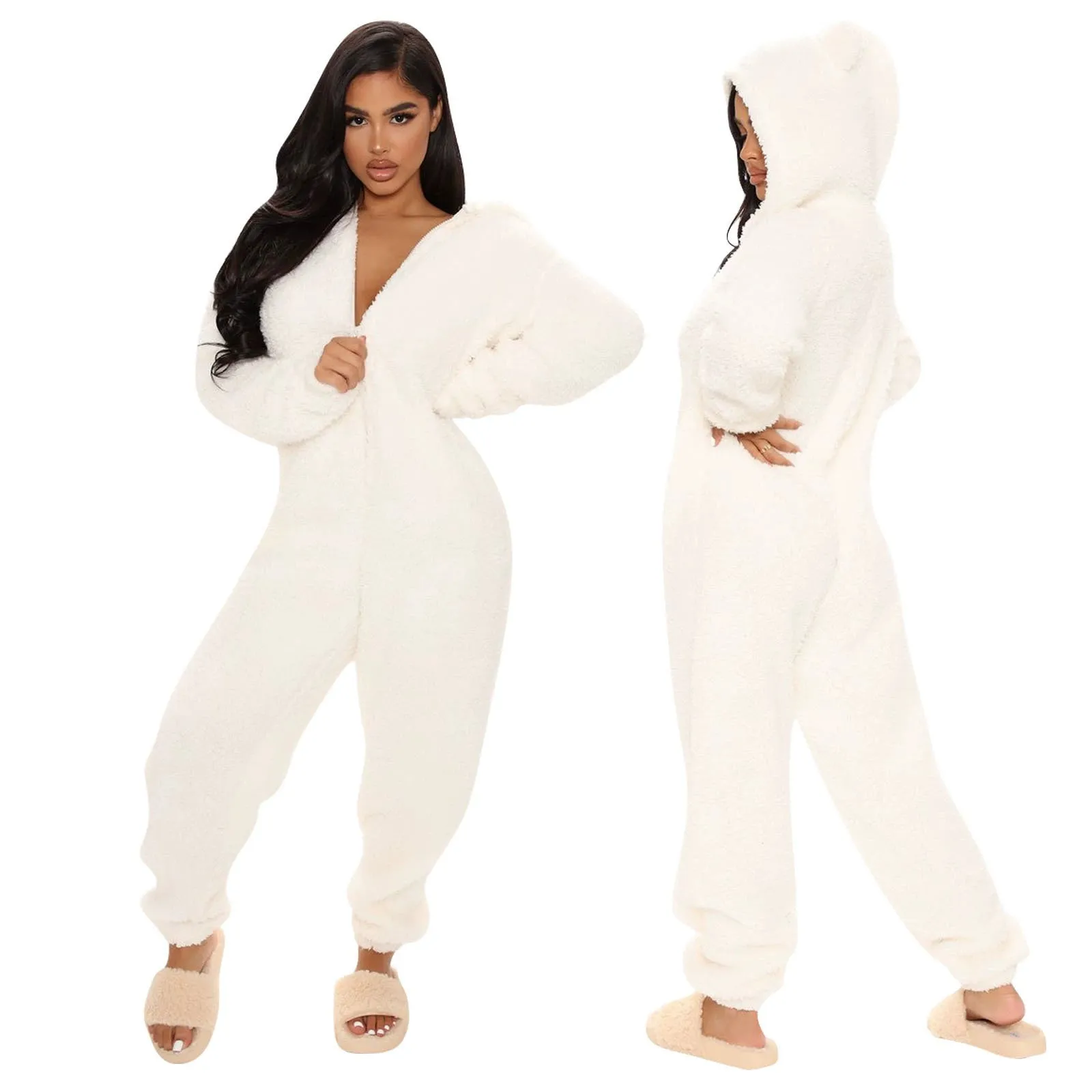 Hooded Casual Jumpsuit Pajamas