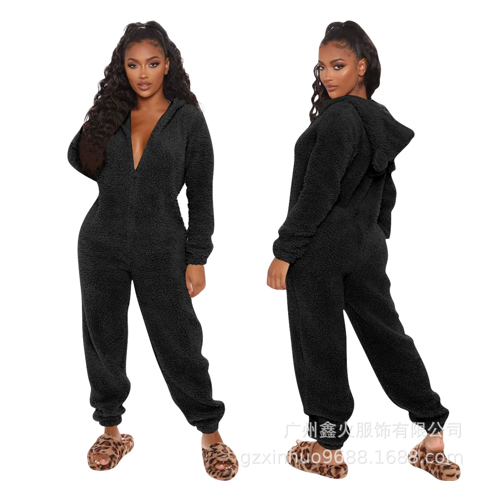 Hooded Casual Jumpsuit Pajamas