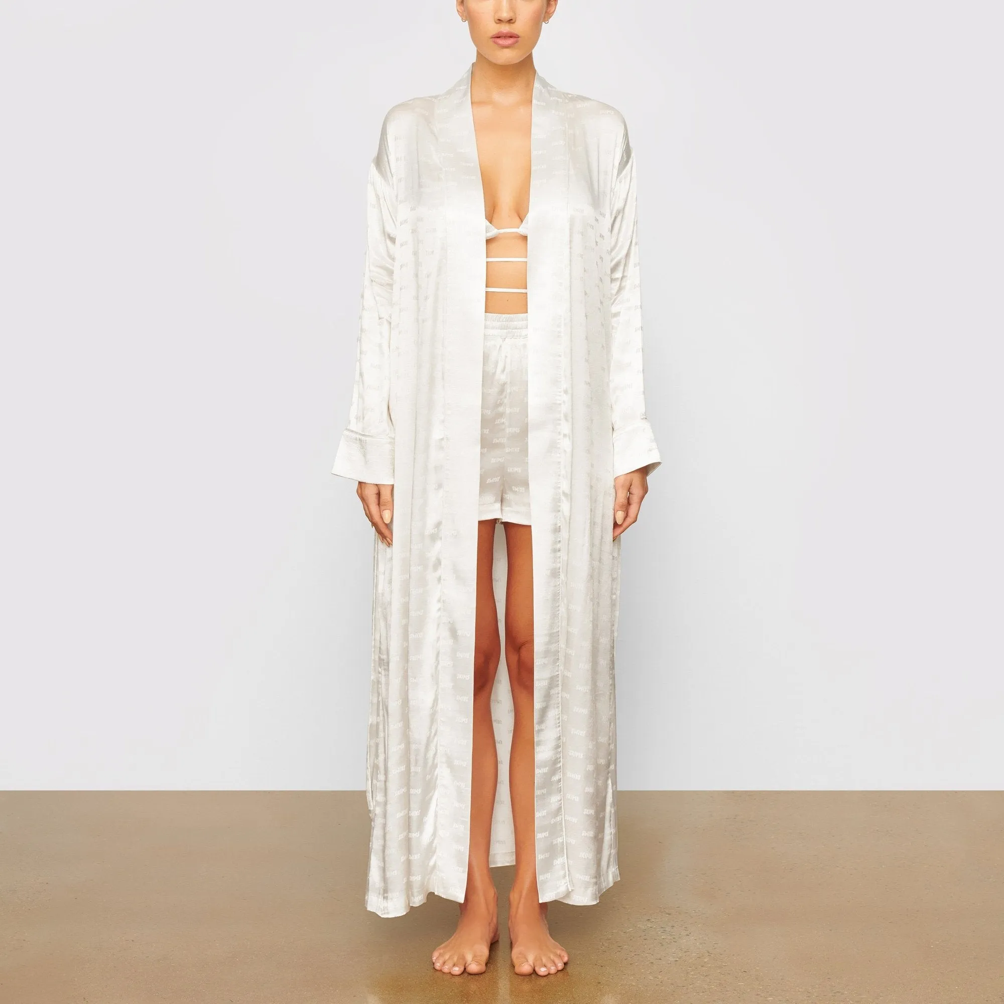 JACQUARD LONG ROBE | MARBLE