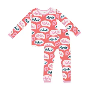 Kids Pajama Set, Aloha and Mahalo