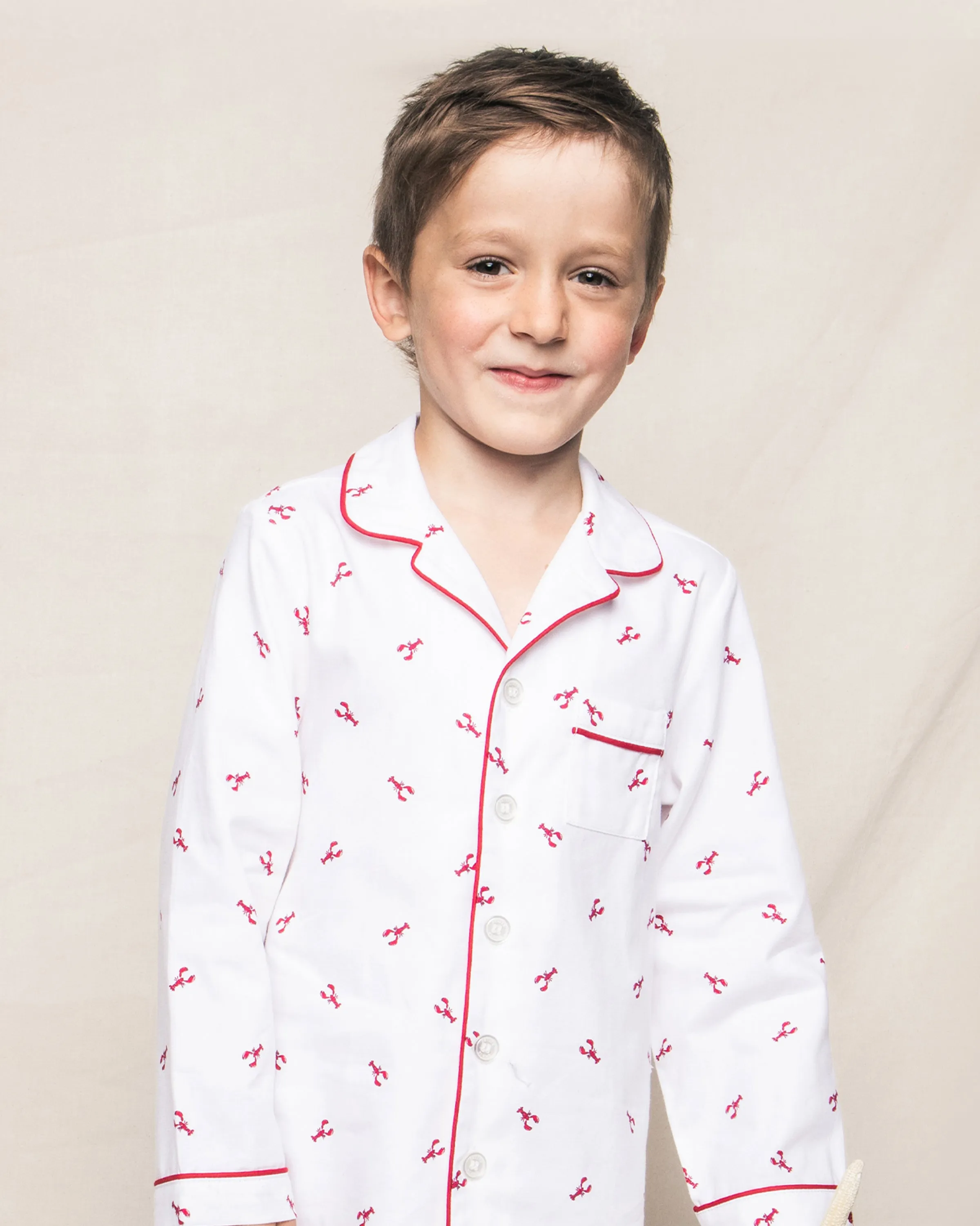 Kid's Twill Pajama Set in Brixham Lobsters