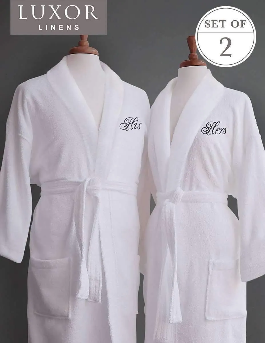 Lakeview Signature Egyptian Cotton Terry Spa Robes - Fun Gifts