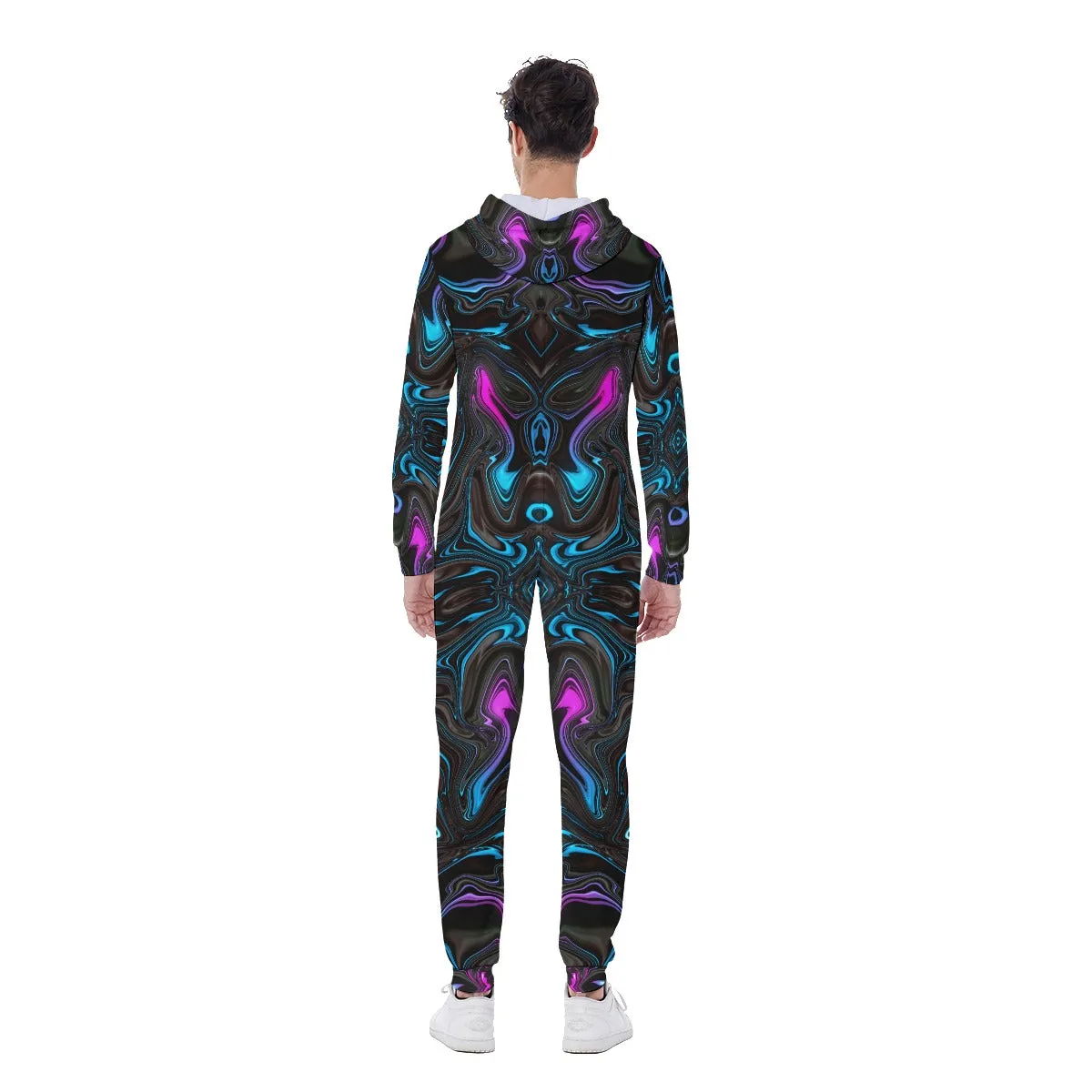 Liquid Sky Men's Hooded Jumpsuit / Bodysuit / Onesie