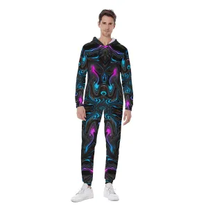 Liquid Sky Men's Hooded Jumpsuit / Bodysuit / Onesie