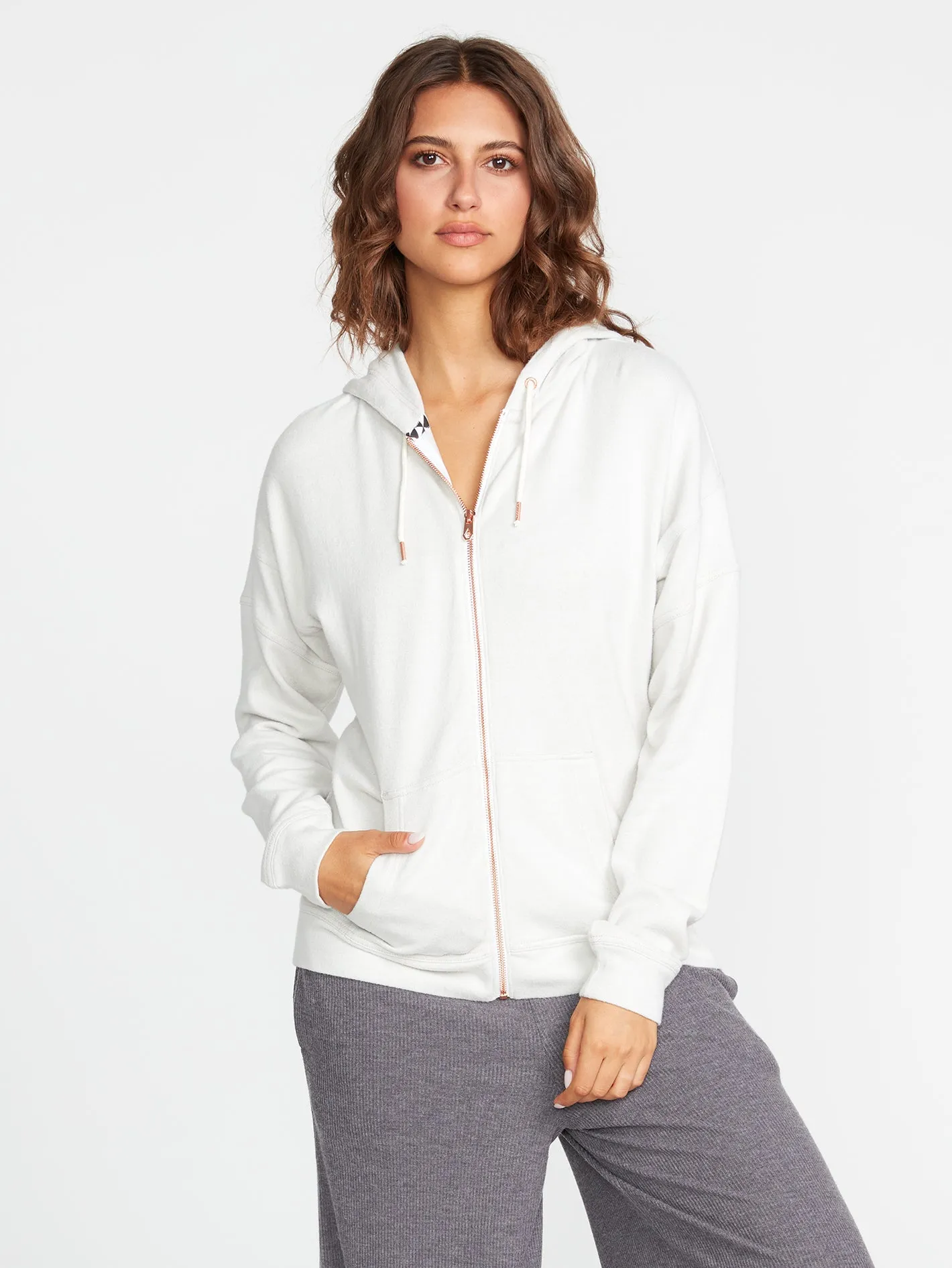 Lived In Lounge Zip Fleece - Light Grey