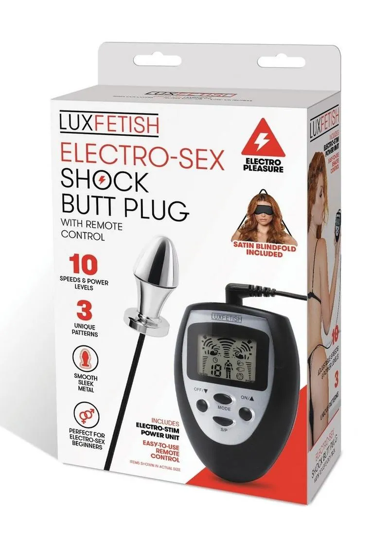 Lux Fetish Electro Sex Shock Butt Plug with Remote Control