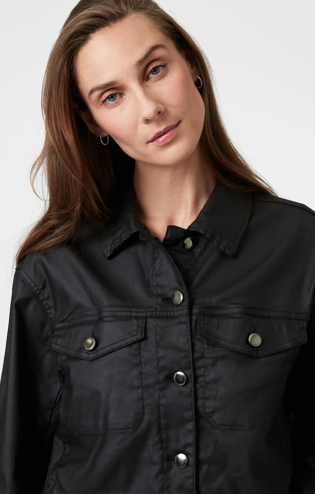 MAREN CROP JACKET IN BLACK COATED