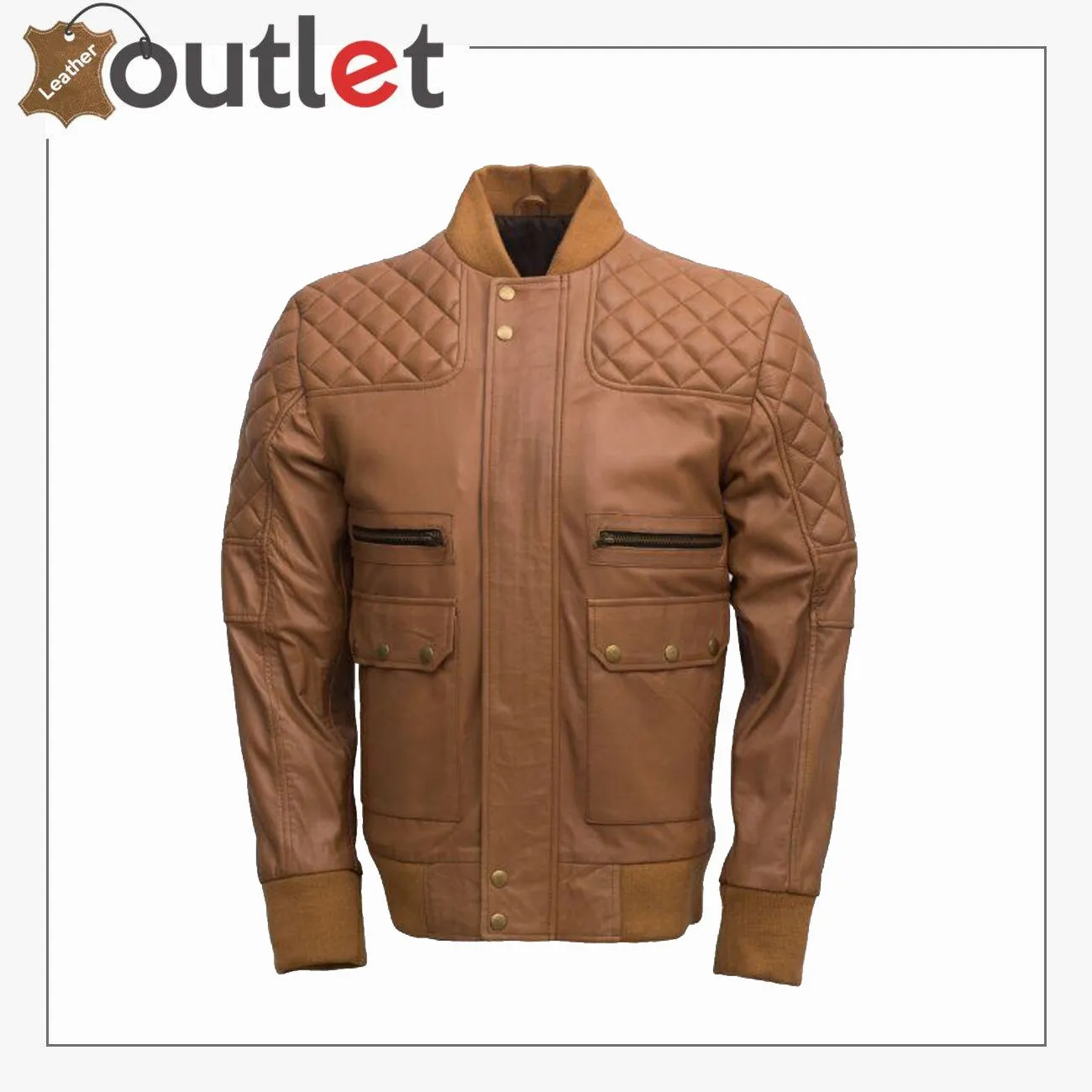 Mens Leather Bomber Jacket