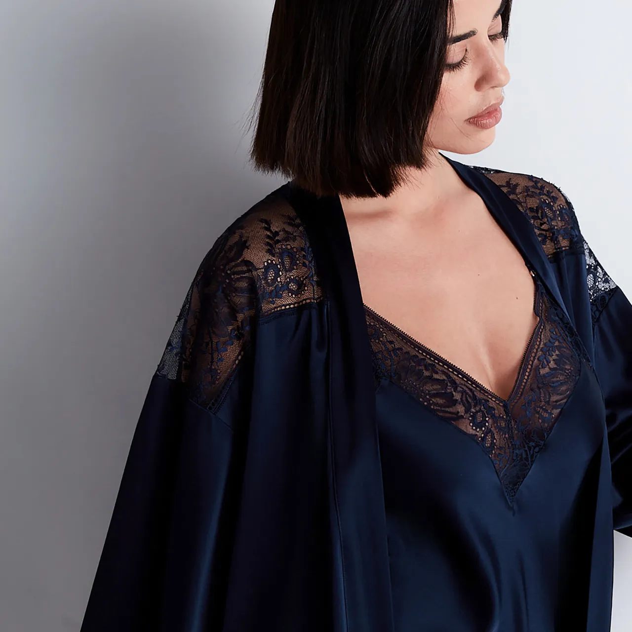 Midnight Whispers Kimono in Evening Blue