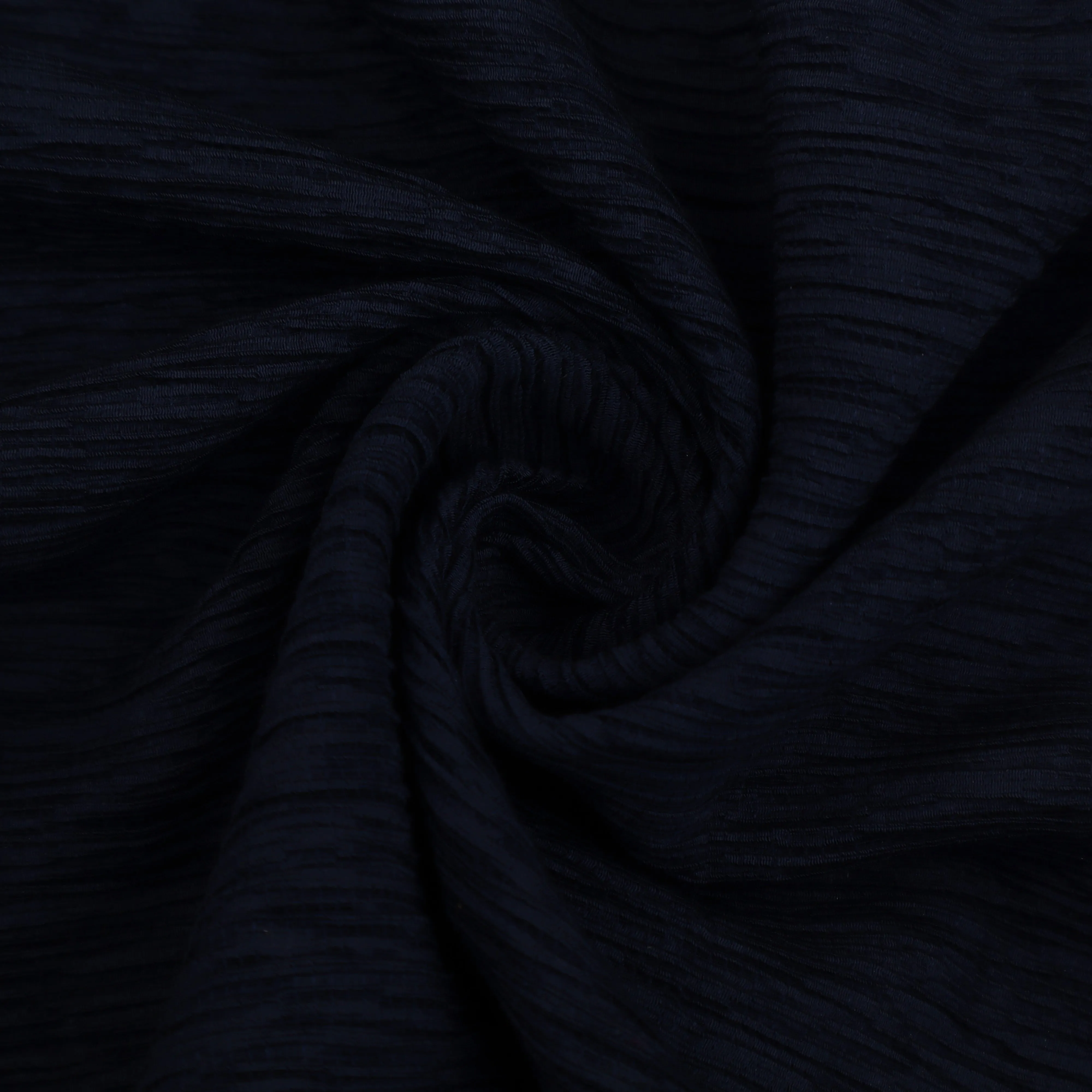 Navy Blue Color Crush Crepe Plain Fabric