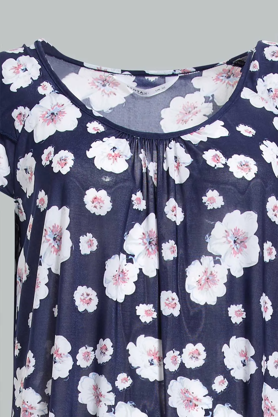 Navy Floral Nightgown For Women