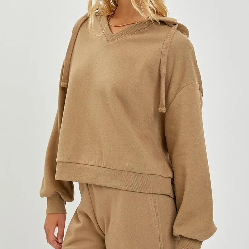 Oversized Mocha Hoodie Sweatshirt