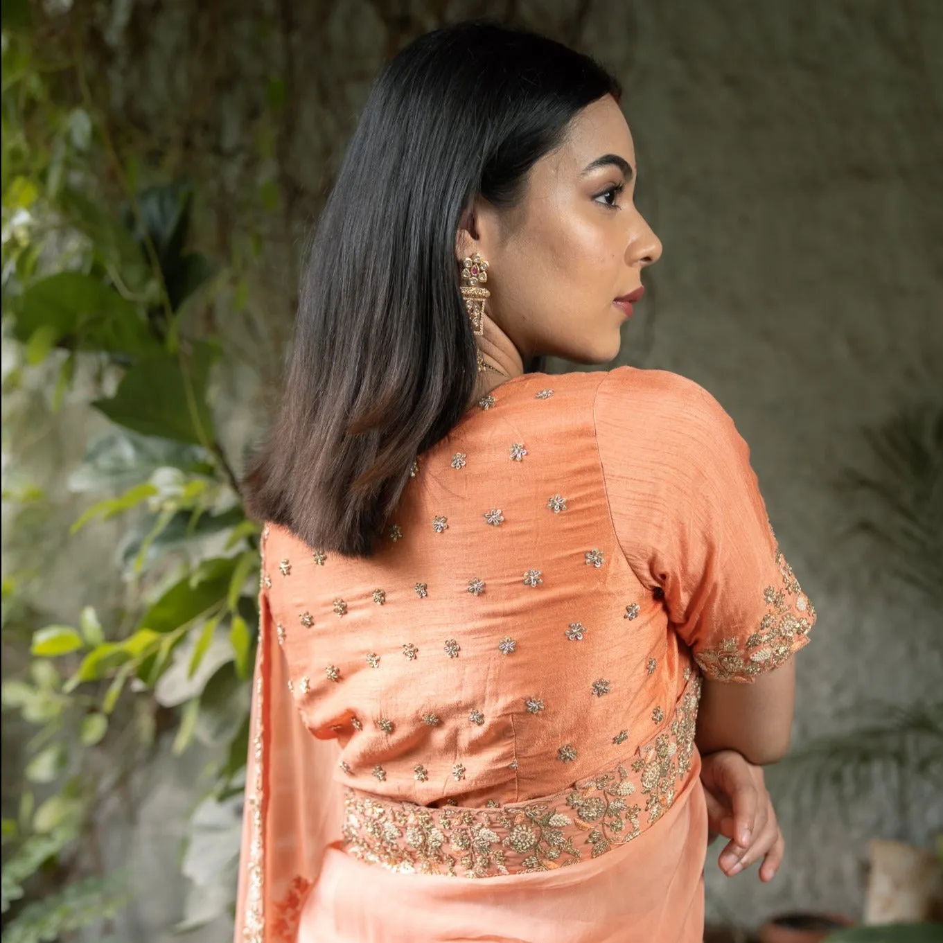 Peach Embellished Blouse