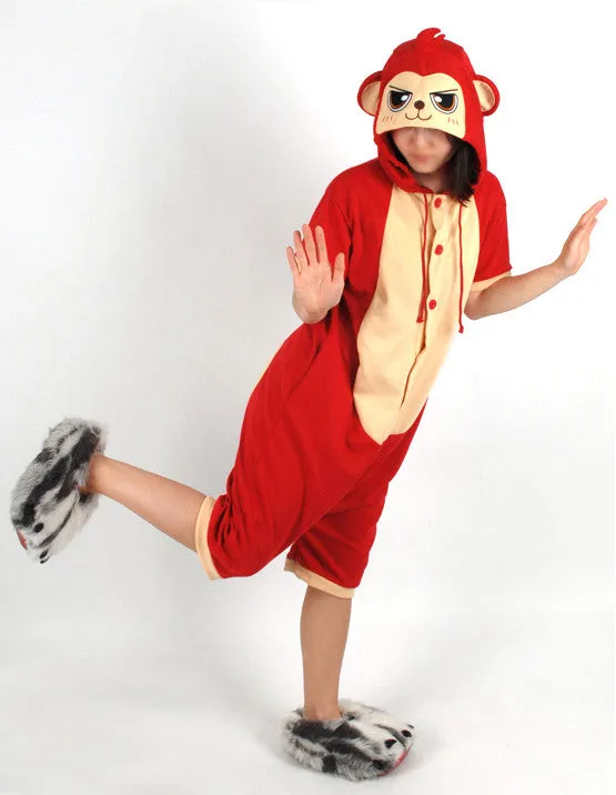 PITaPATs onesie animal jumpsuit costume - short sleeve red monkey