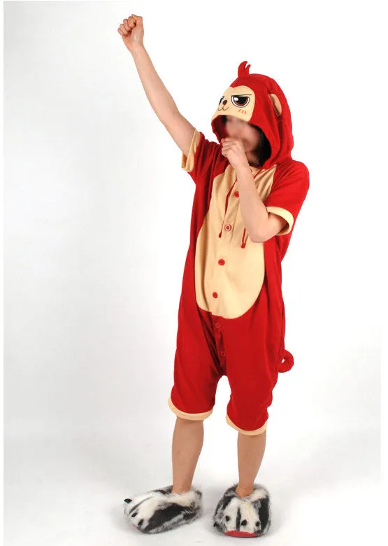 PITaPATs onesie animal jumpsuit costume - short sleeve red monkey