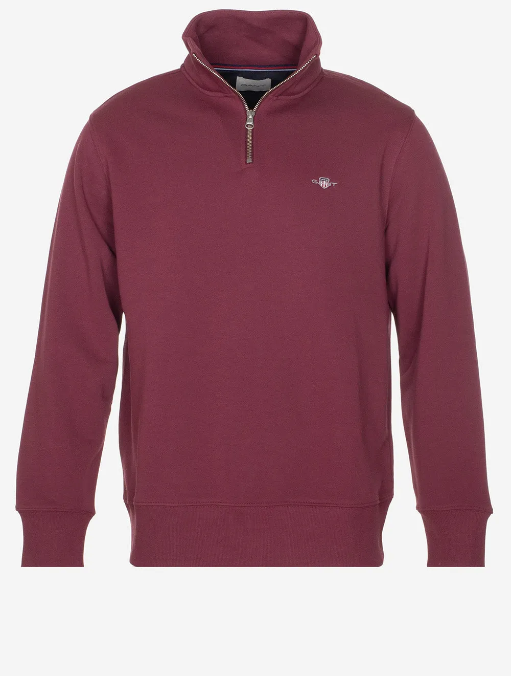 Regular Fit Shield Half Zip Sweatshirt Wine Red