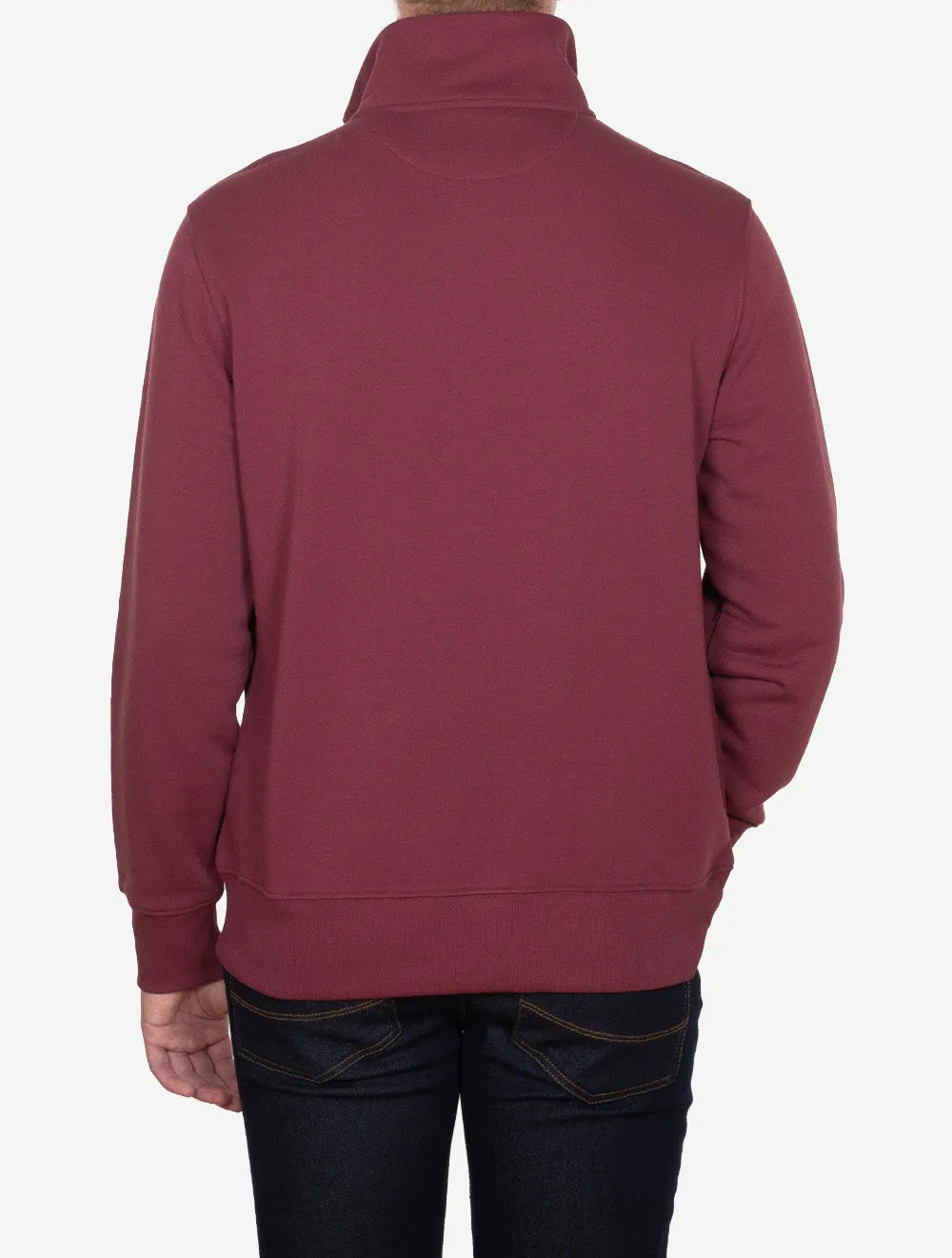 Regular Fit Shield Half Zip Sweatshirt Wine Red