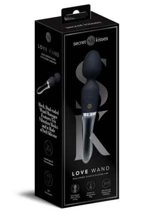 Secret Kisses Glass Black Magic Silicone Rechargeable Dual End Wand