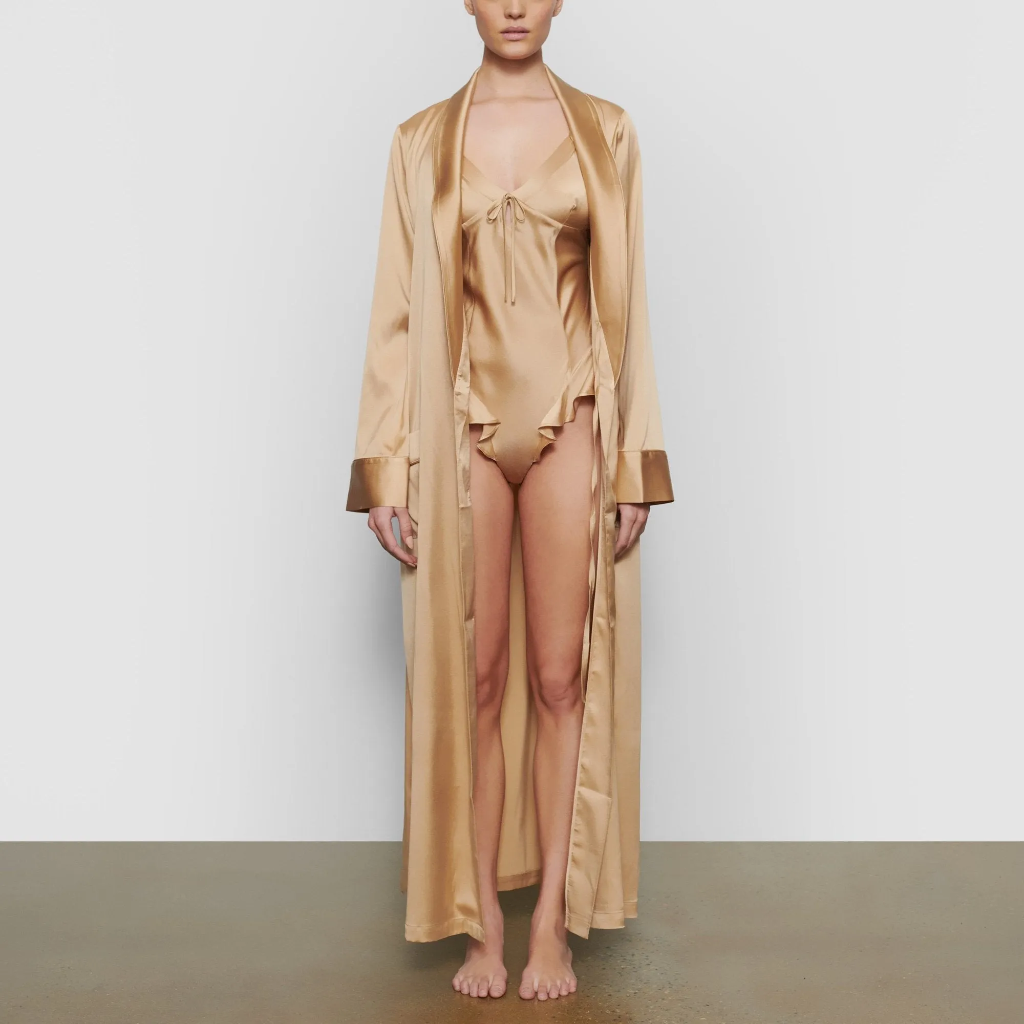 SILK SLEEP ROBE | HONEY