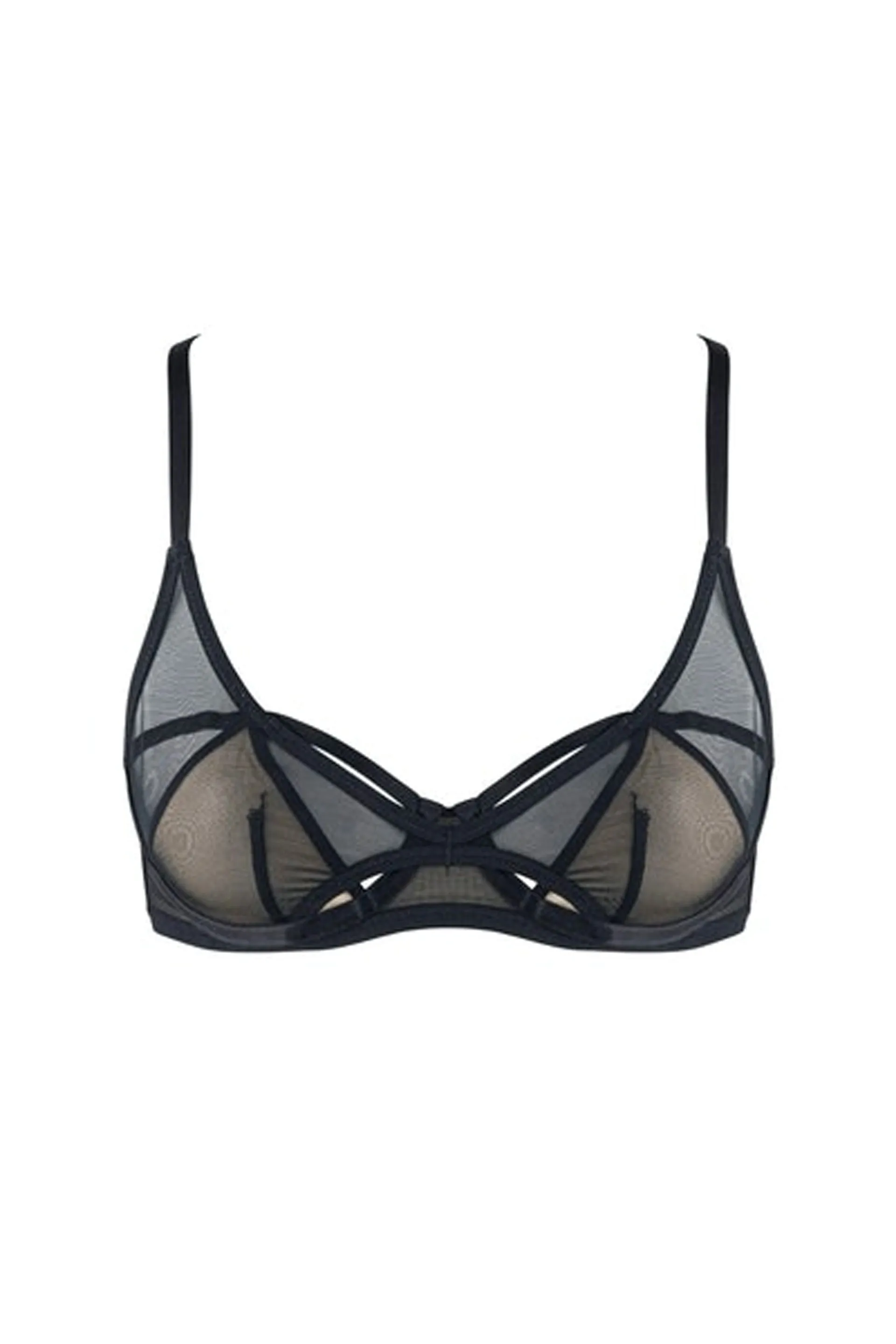 Sleek Balconette Bra Black