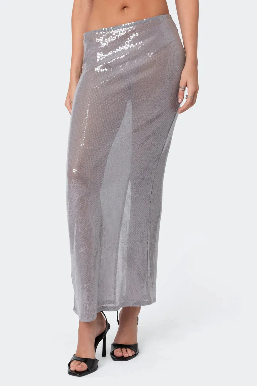 Sparkle Sheer Maxi Skirt