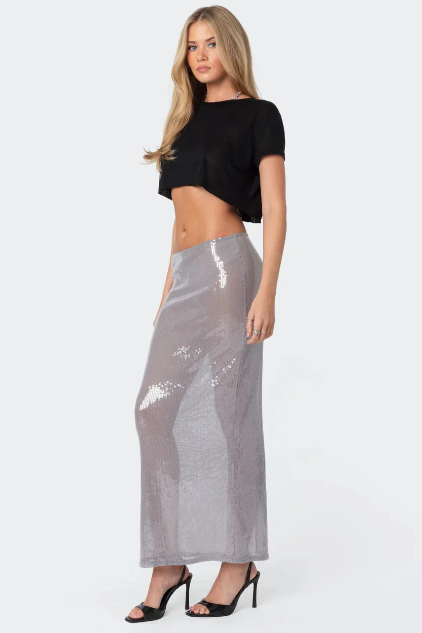 Sparkle Sheer Maxi Skirt