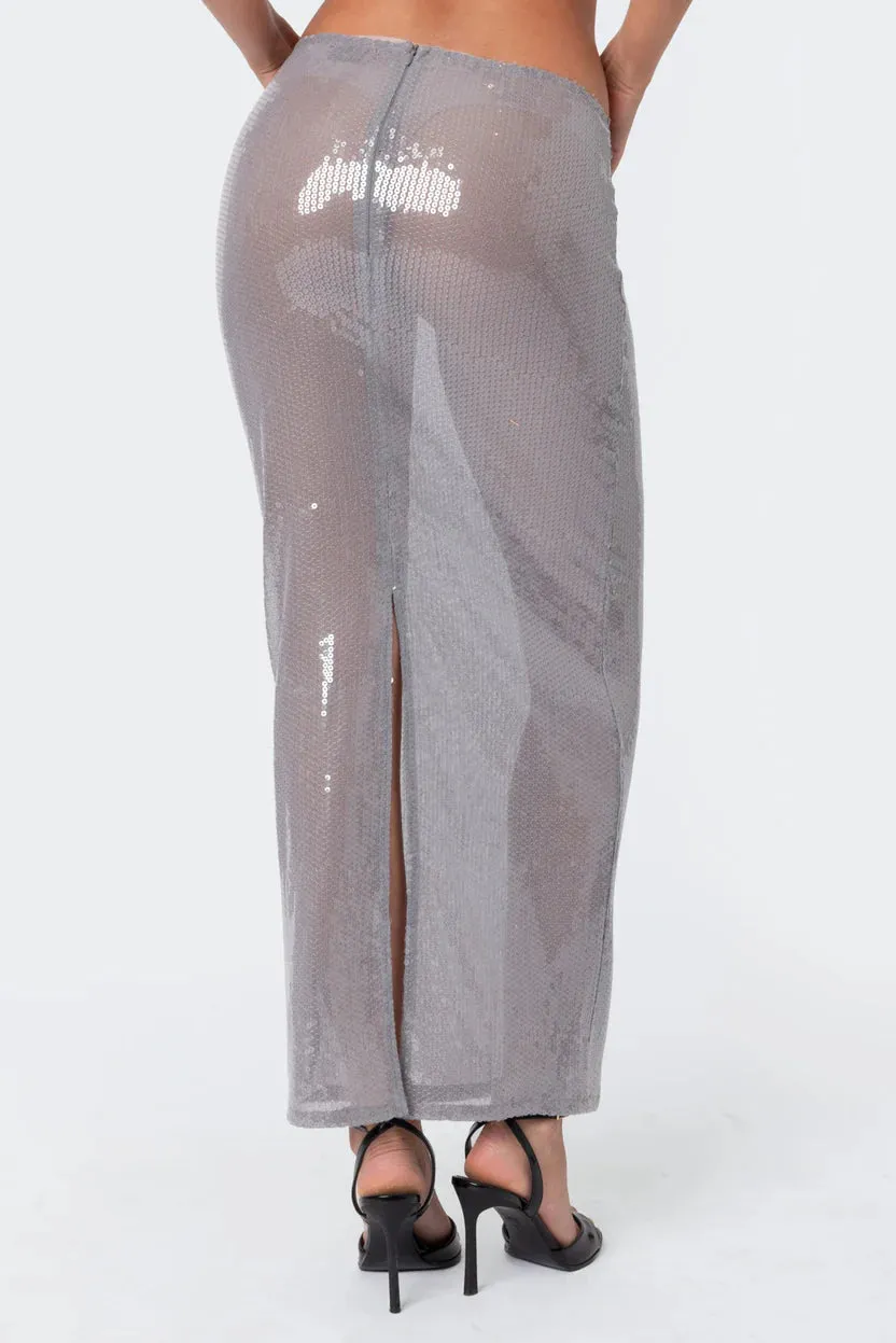 Sparkle Sheer Maxi Skirt