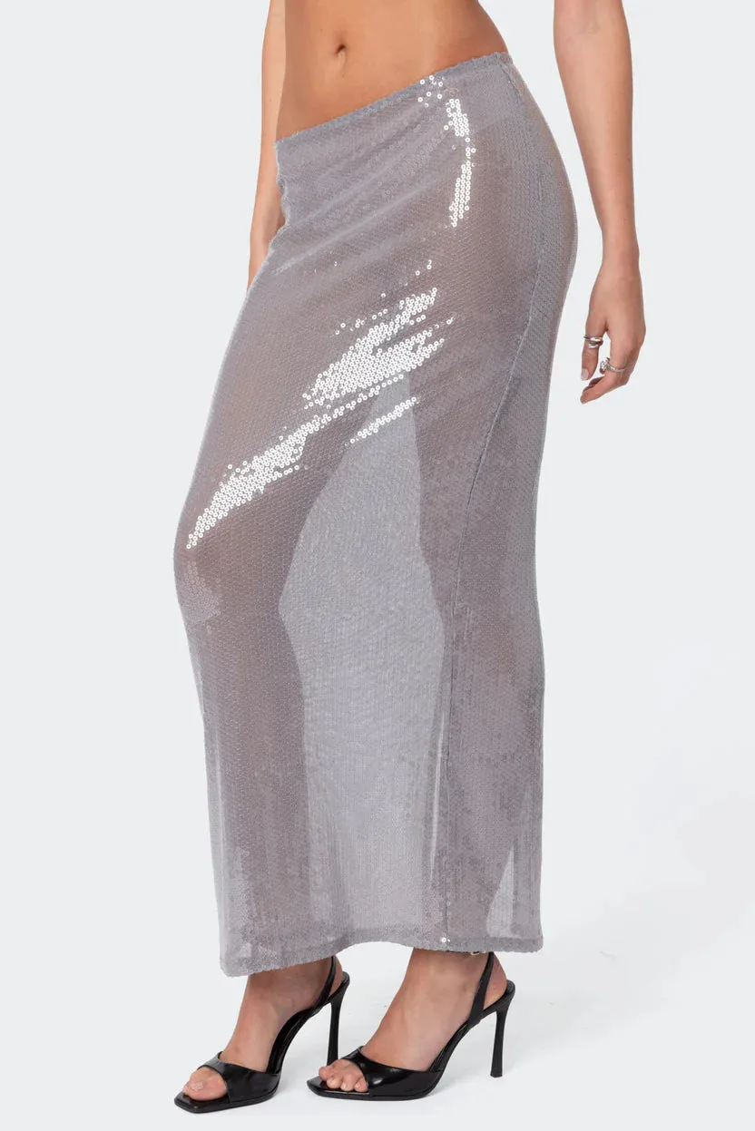 Sparkle Sheer Maxi Skirt